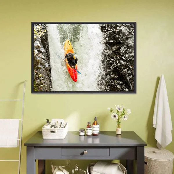 Courageous Kayaker Canvas Wall Art