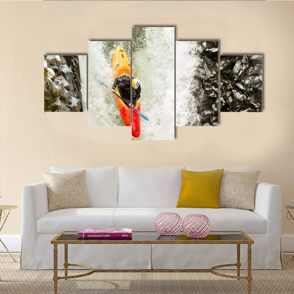 Courageous Kayaker Canvas Wall Art