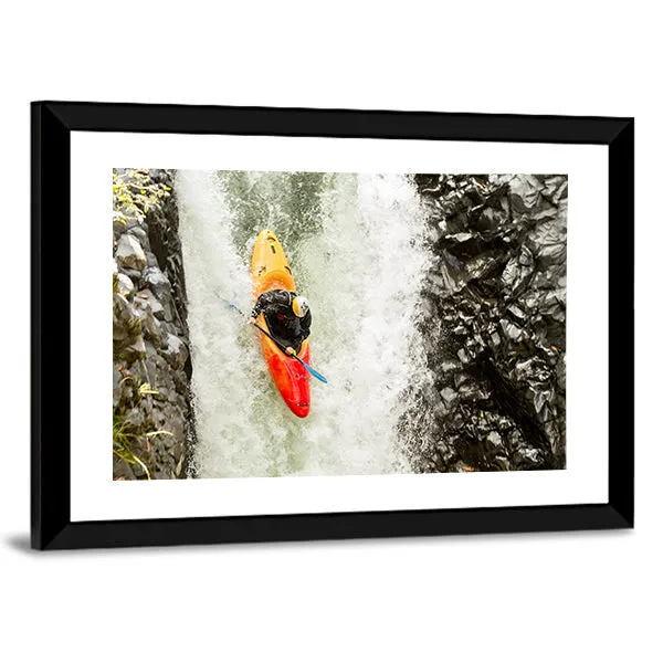 Courageous Kayaker Canvas Wall Art