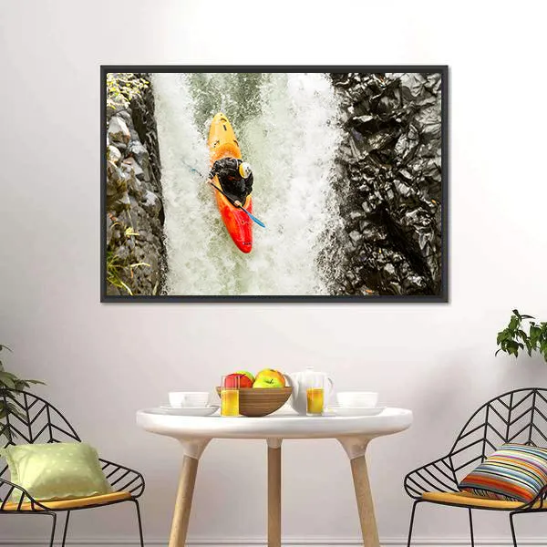 Courageous Kayaker Canvas Wall Art