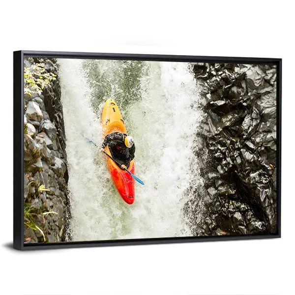 Courageous Kayaker Canvas Wall Art