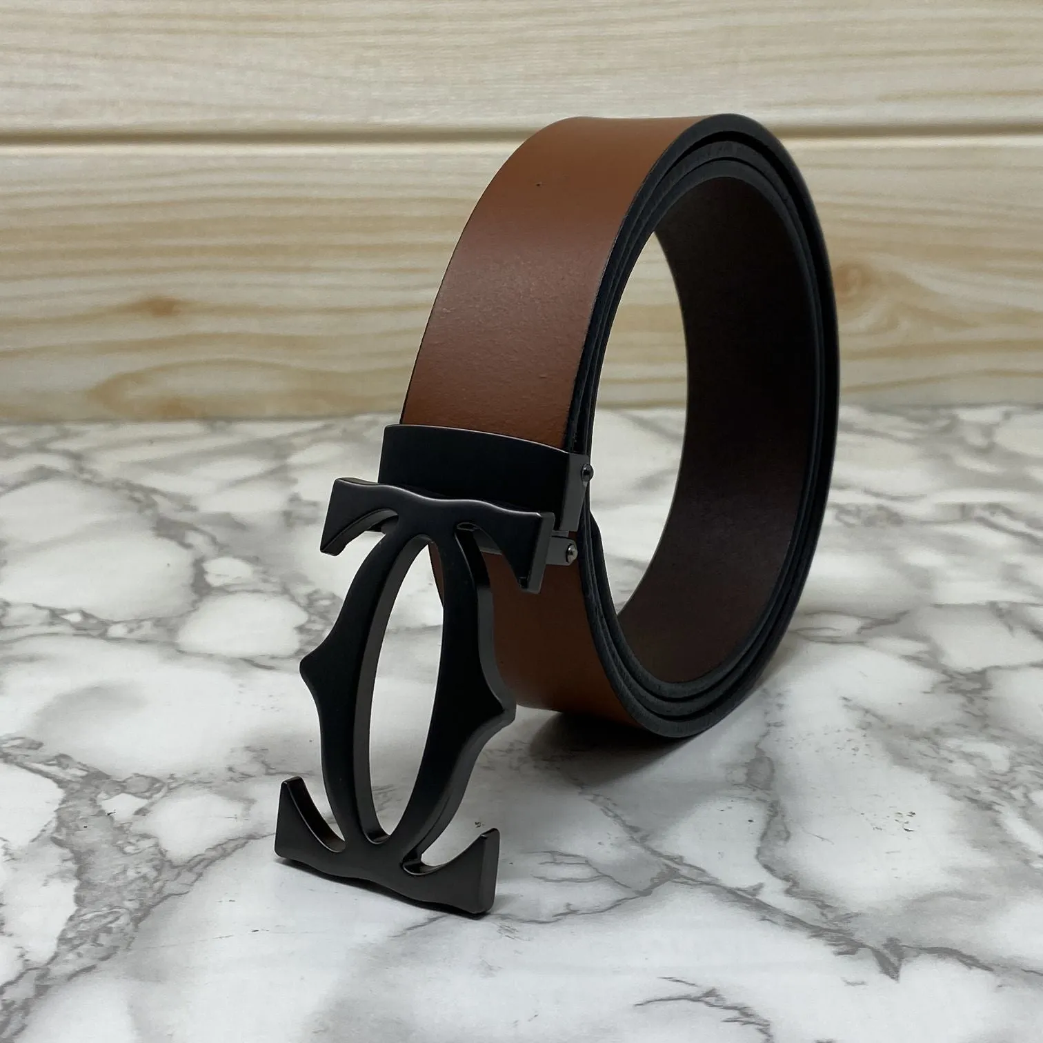 Cross Pattern Casual and Formal Leather Strap Belt -JonasParamount