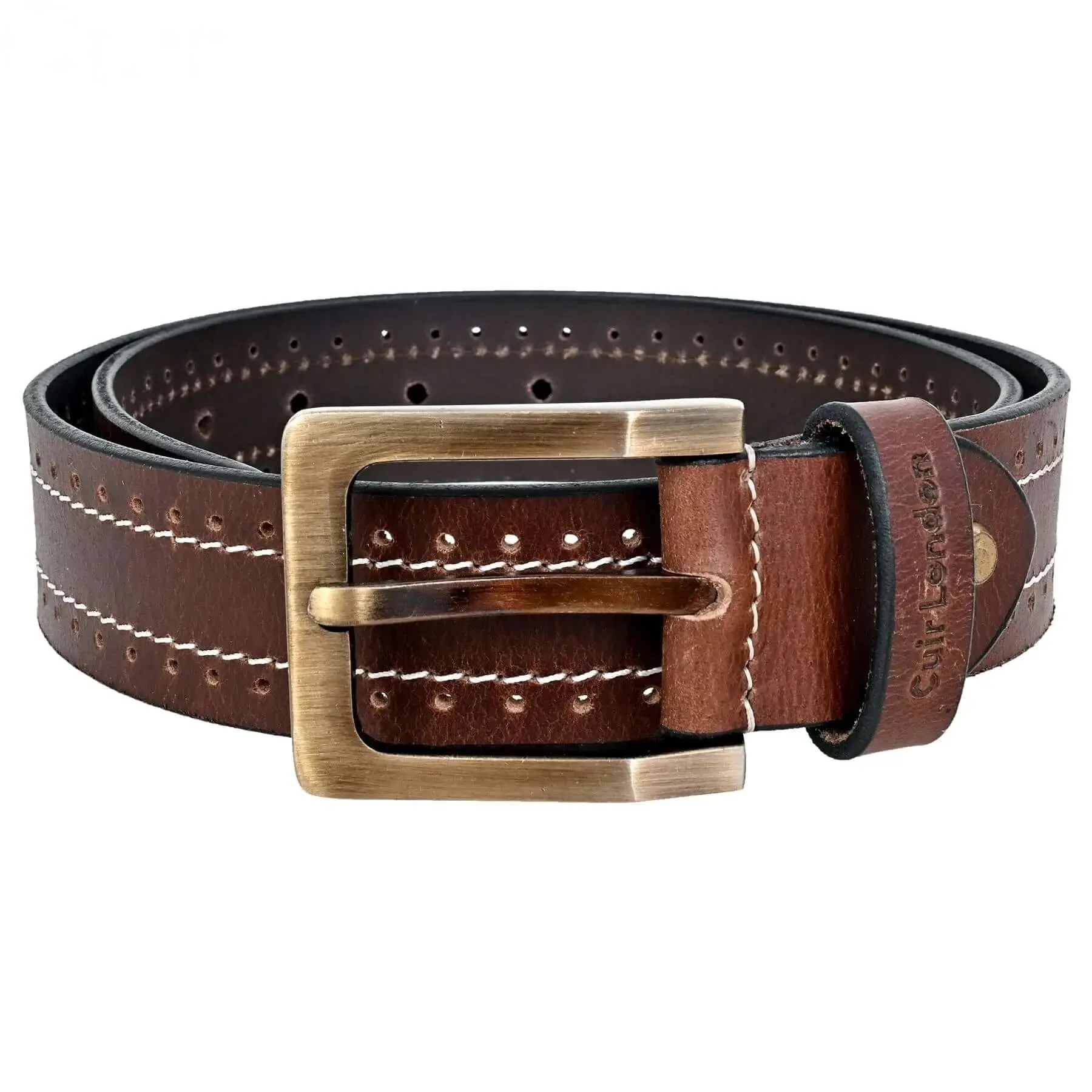 Durable Brown Anti-Scratch Leather Belt: Sizes 30" to 46"