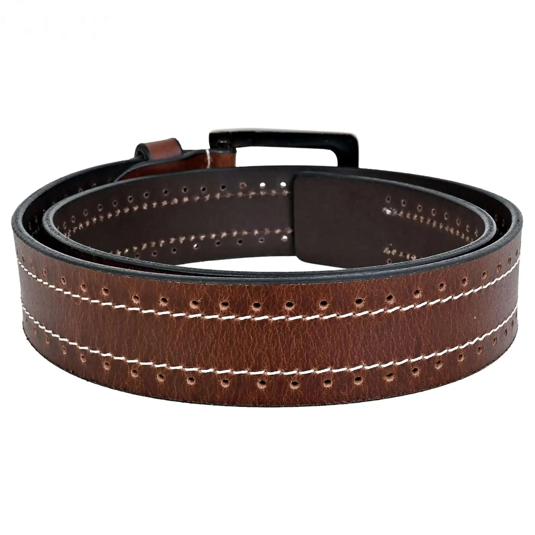 Durable Brown Anti-Scratch Leather Belt: Sizes 30" to 46"