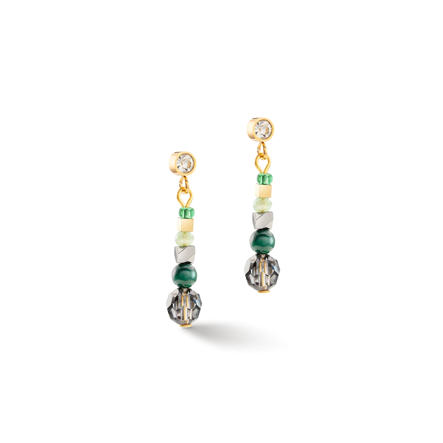 Earrings Amulet Glamorous Green gold