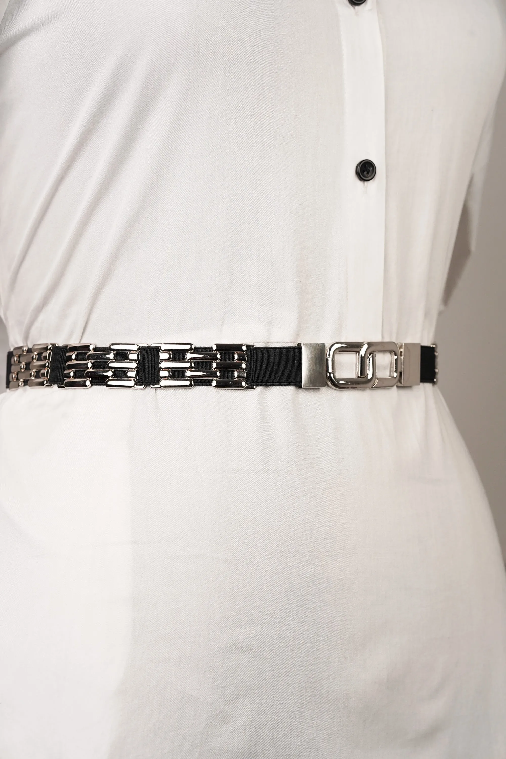 Elasticated Belt With Brick Pattern