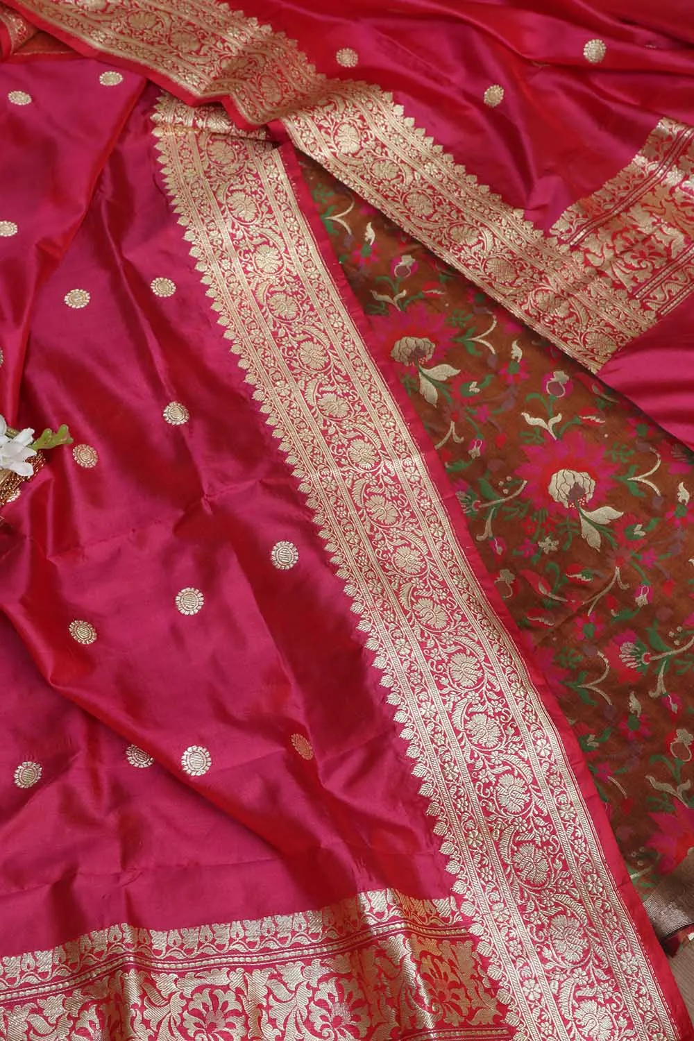 Elegant Brown Banarasi Meenakari Silk Suit With Pink Handloom Banarasi Pure Katan Silk Dupatta