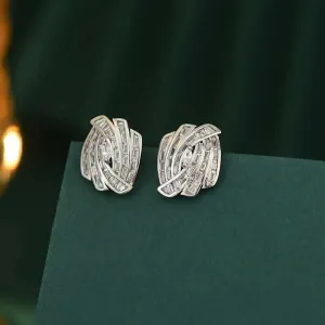 Elegant Micro Zircon Stud Earrings for Women in Fashionable Design