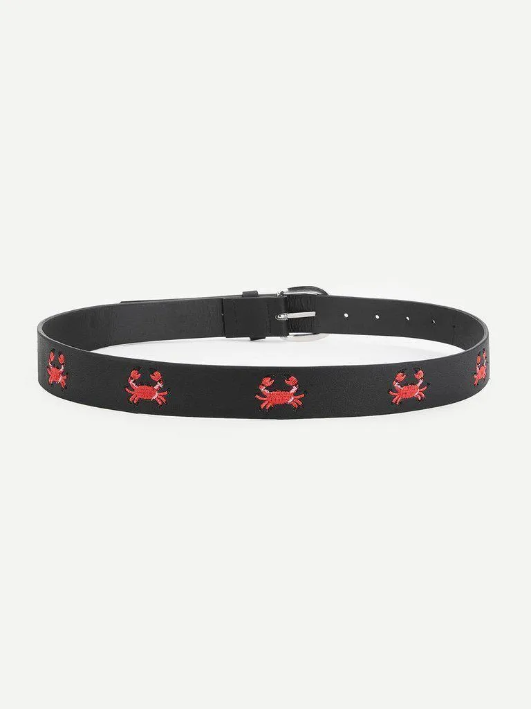 Embroidered Crab Belt