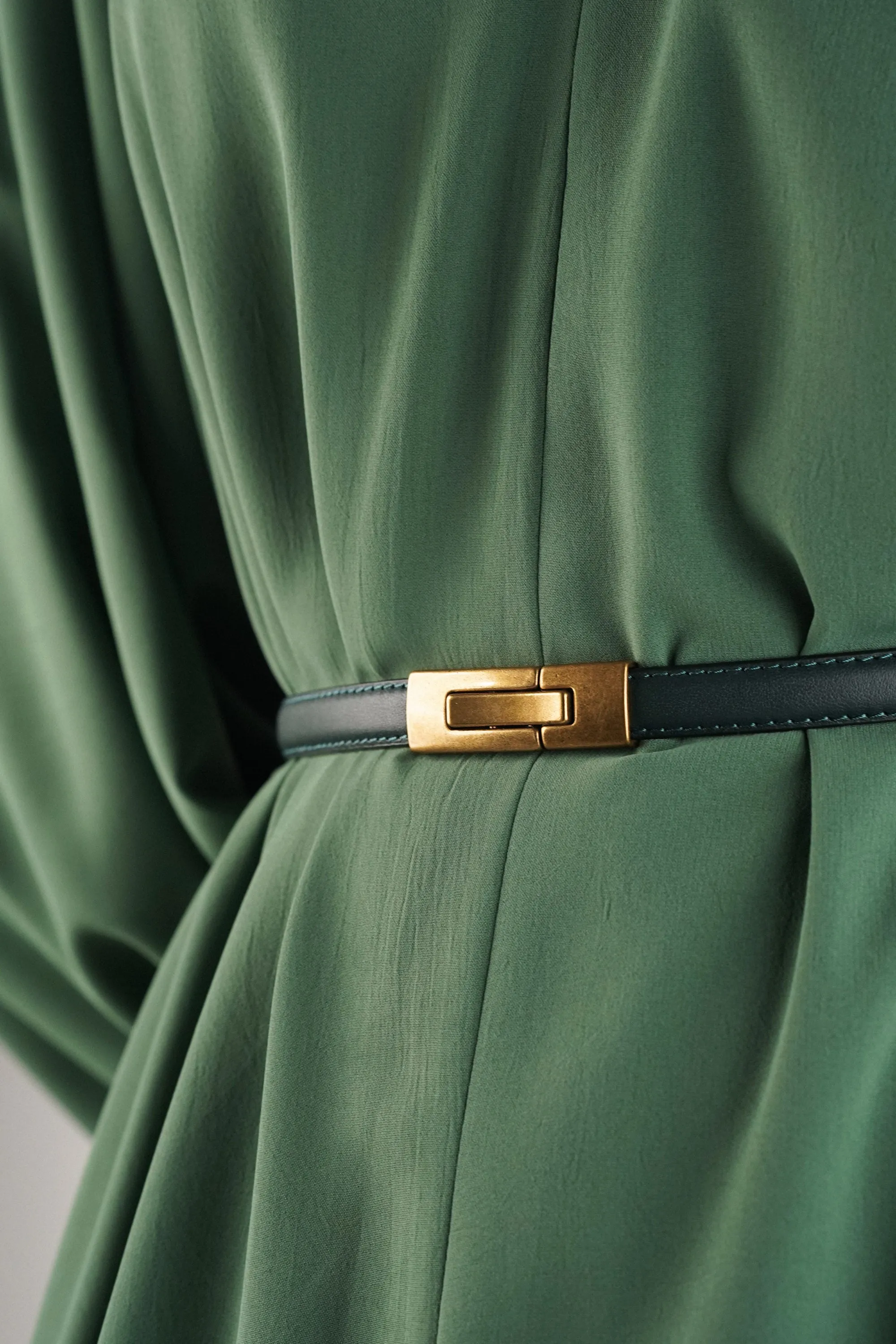 Emerald Depth Snap Buckle Belt