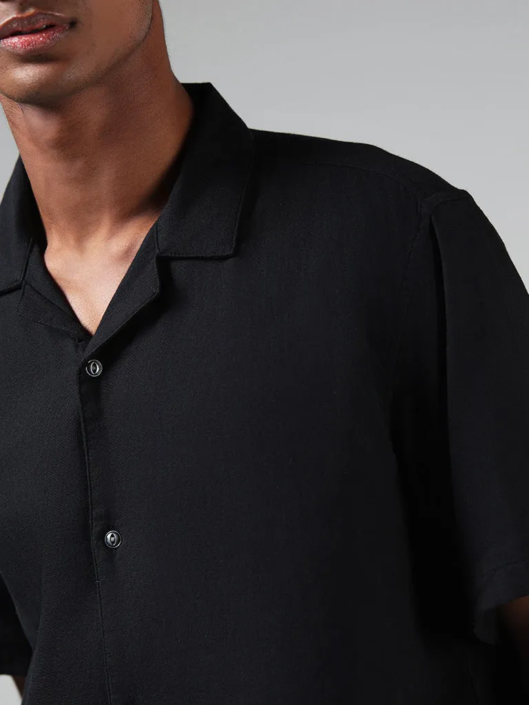 ETA Black Cotton Relaxed-Fit Shirt