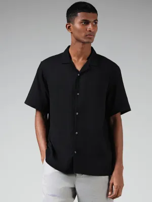 ETA Black Cotton Relaxed-Fit Shirt