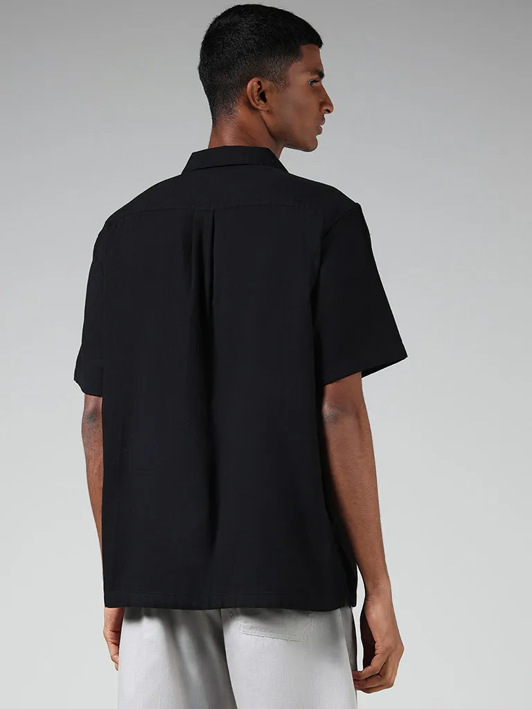 ETA Black Cotton Relaxed-Fit Shirt