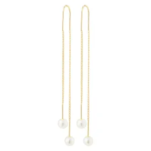 EUONIA pearl chain-earrings gold-plated