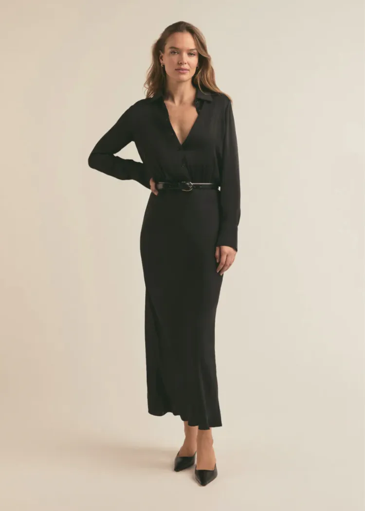 Favorite Daughter Take Me Seriously Long Dress- Black