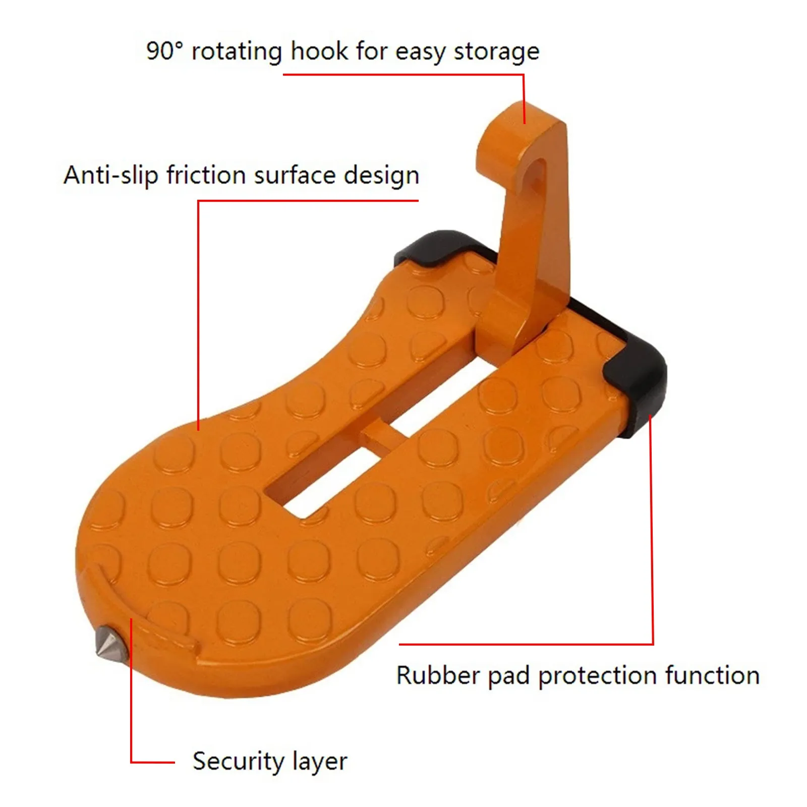 Foldable Car Door Step Pedal -  Multifunction Universal Latch Hook