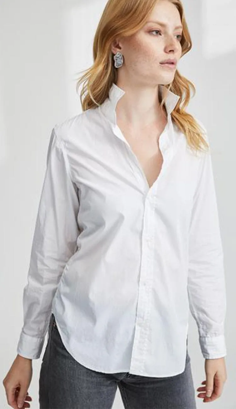 Frank Super Fine Poplin White Button Down Shirt