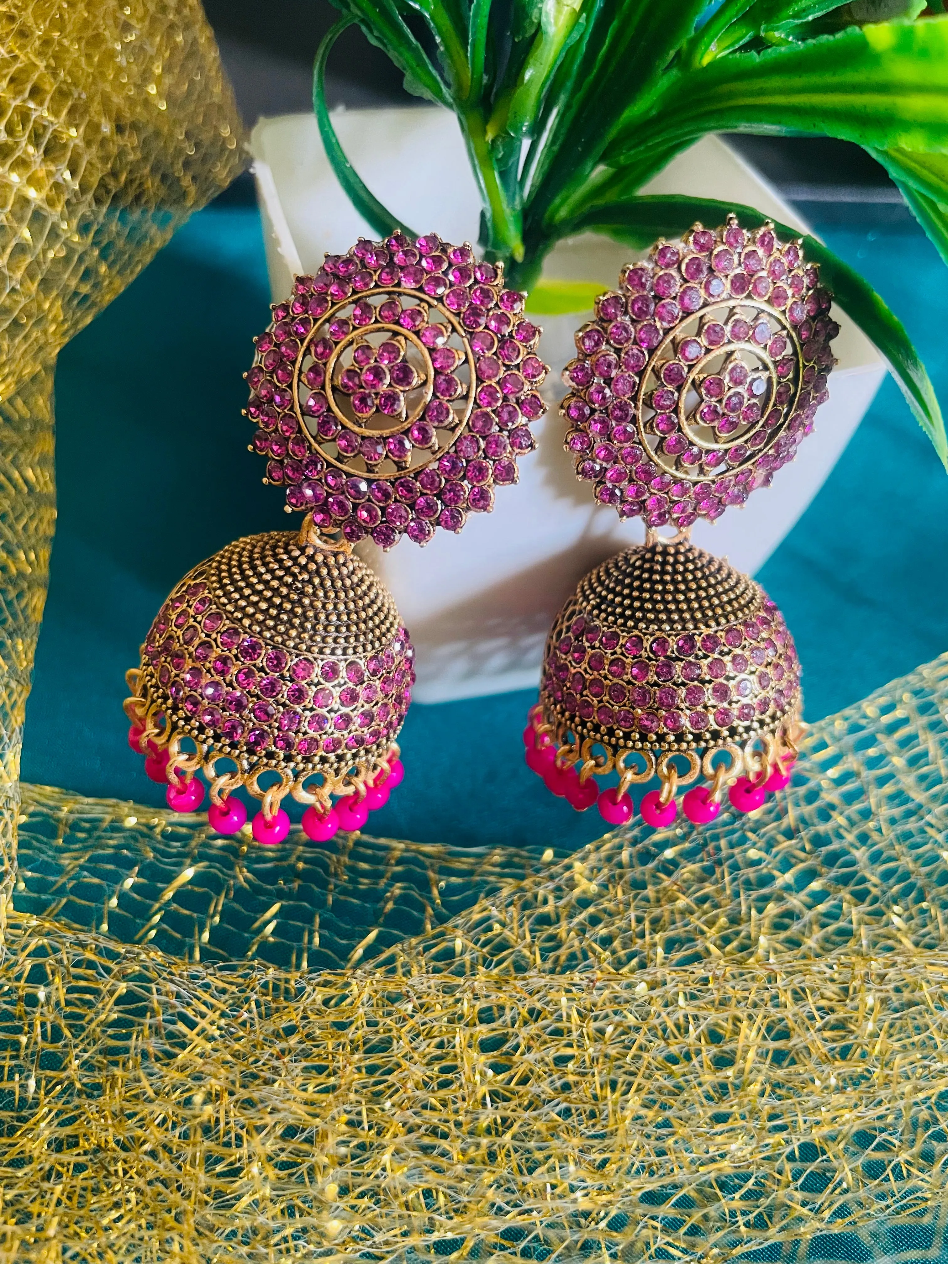 GEETHA PINK JHUMKIS