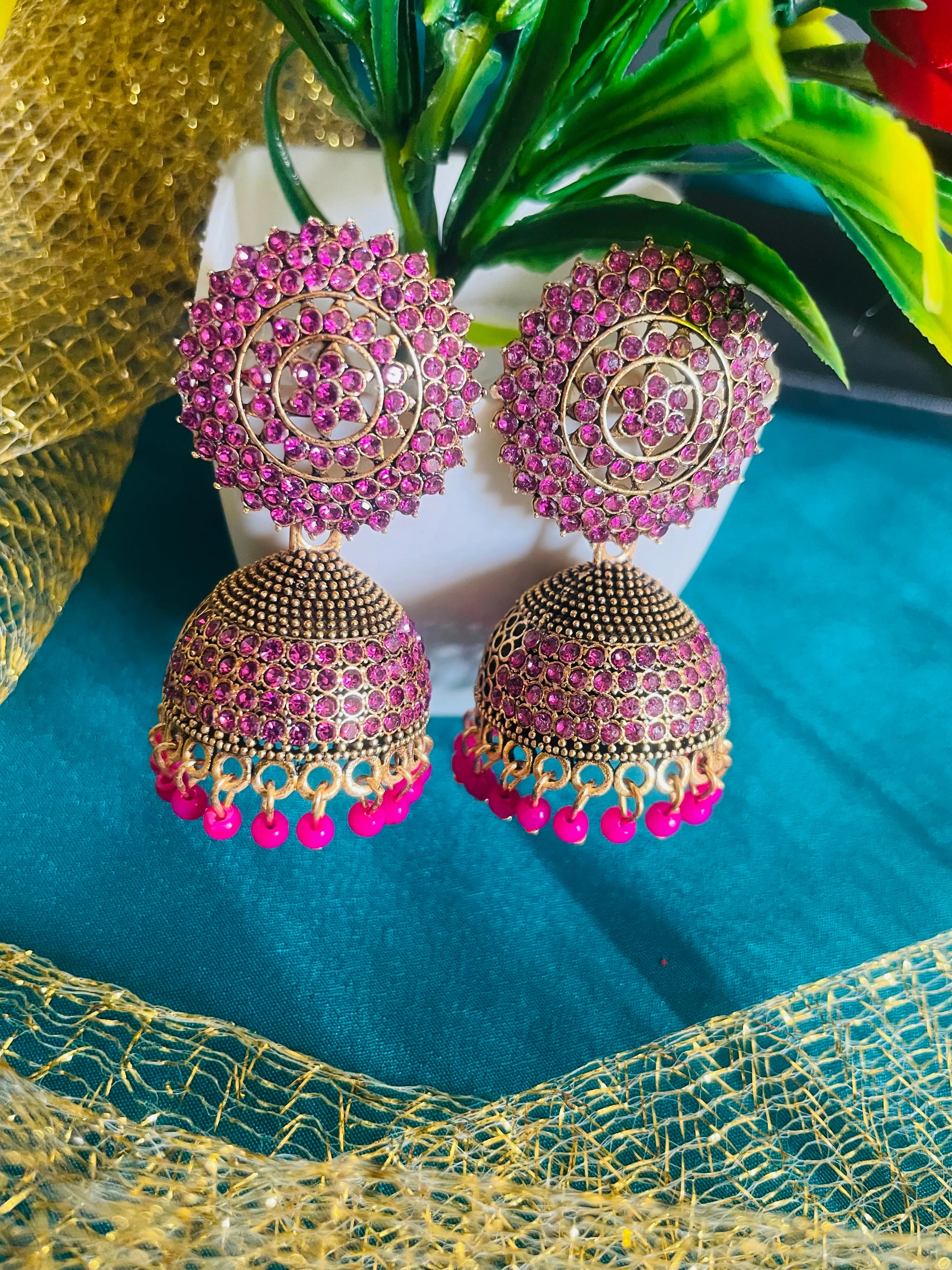 GEETHA PINK JHUMKIS