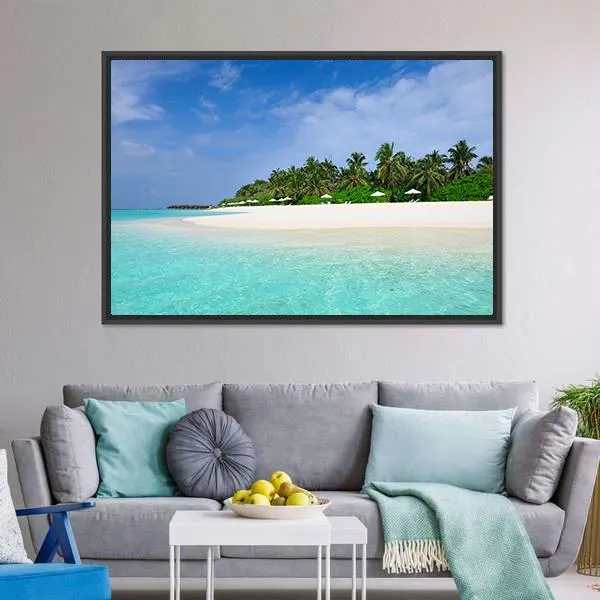 Island Beach At Maldives Canvas Wall Art