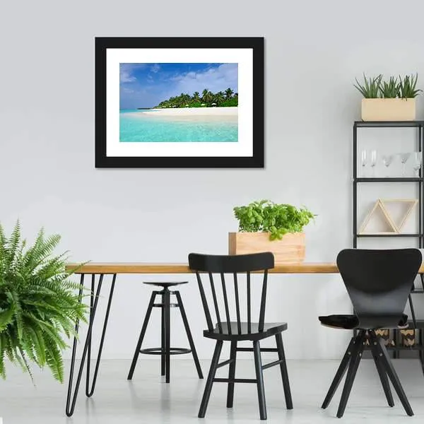 Island Beach At Maldives Canvas Wall Art