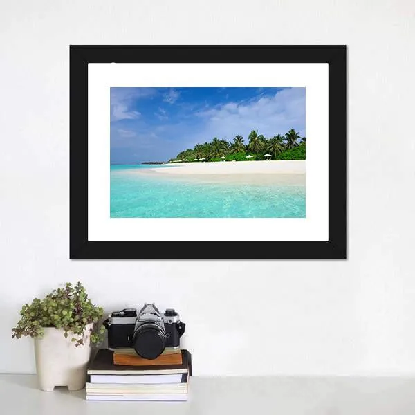 Island Beach At Maldives Canvas Wall Art