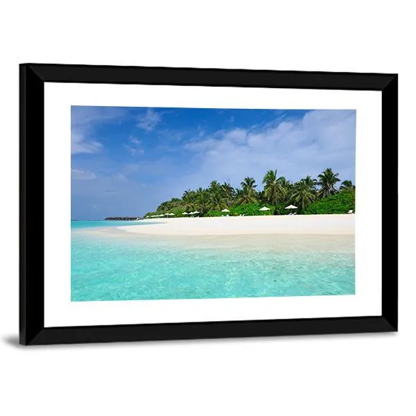 Island Beach At Maldives Canvas Wall Art