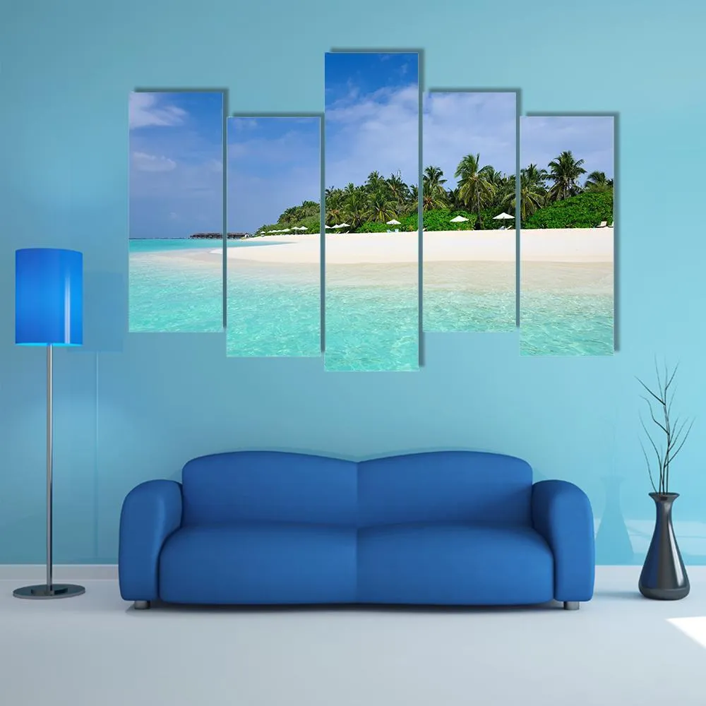 Island Beach At Maldives Canvas Wall Art