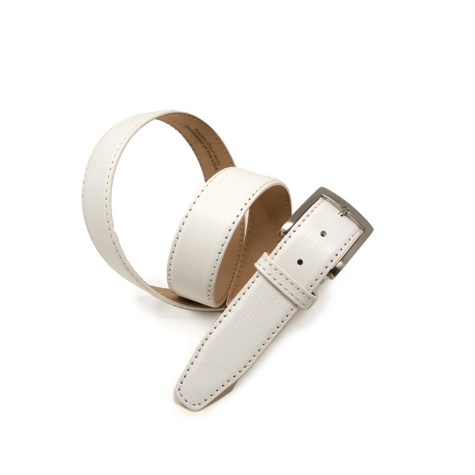 Italian Full Grain Leather - White - 40mm