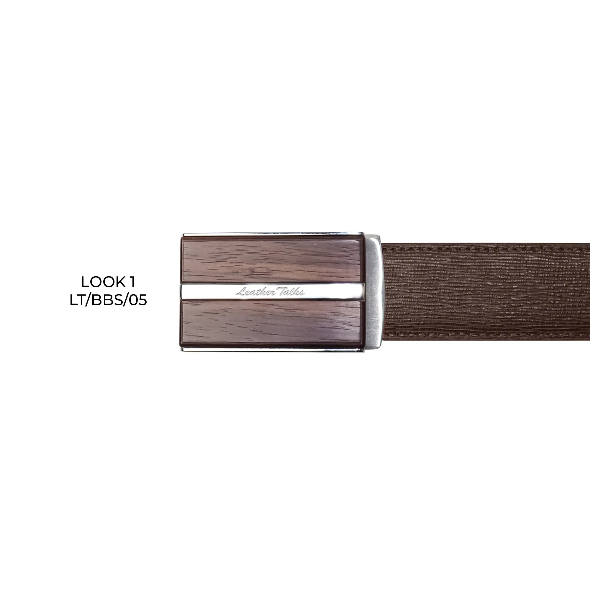 Italian Wood Finish   | Plus Size Leather Belt for Men | Color: Brown