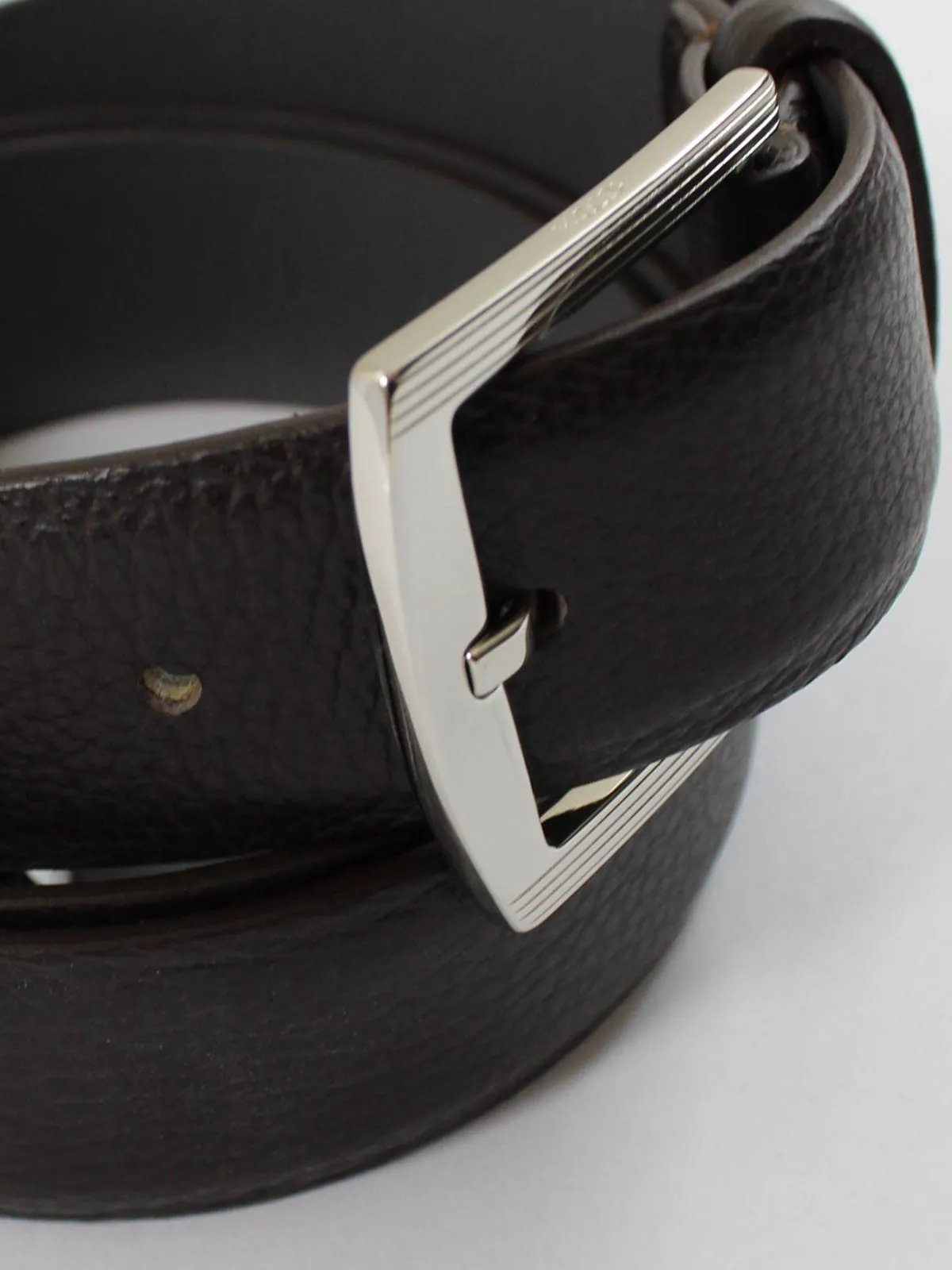 Kiton Belt Dark Brown Leather Men Belt 100 / 40 SALE