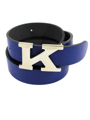 Kiton Belt Lapis Blue - Narrow Leather Men Belt 100 / 40 SALE