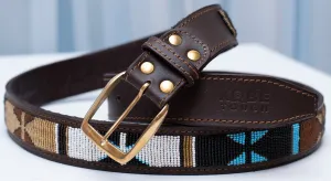 Lamu Leather Belt - Earth Turquoise