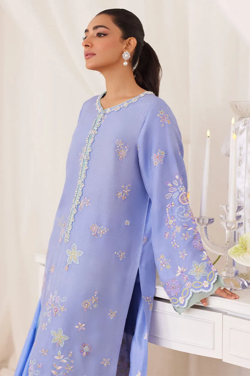 Lea Fall'24 - Leesha Periwinkle Blue Raw Silk Shirt And Dupatta