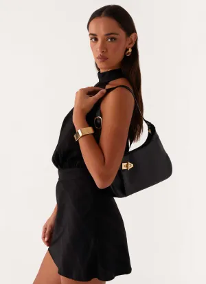 Lock & Key Shoulder Bag - Black