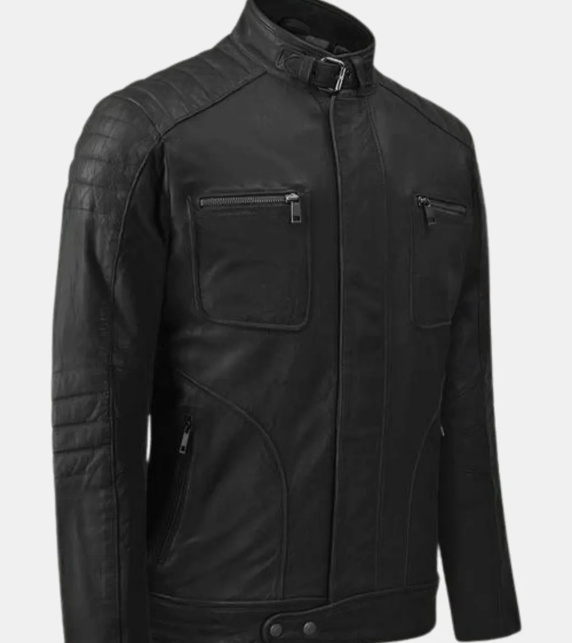 Lorenzo Men's Black Quilted Leather Jacket