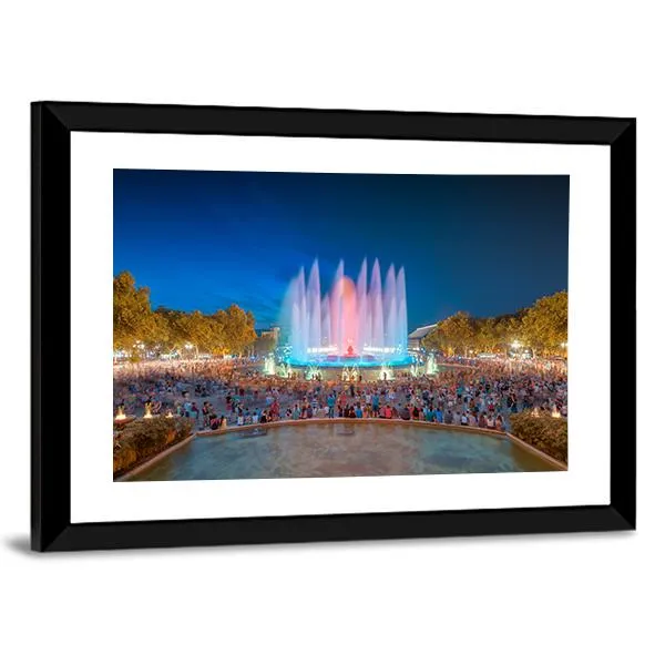 Magic Fountain in Barcelona Canvas Wall Art