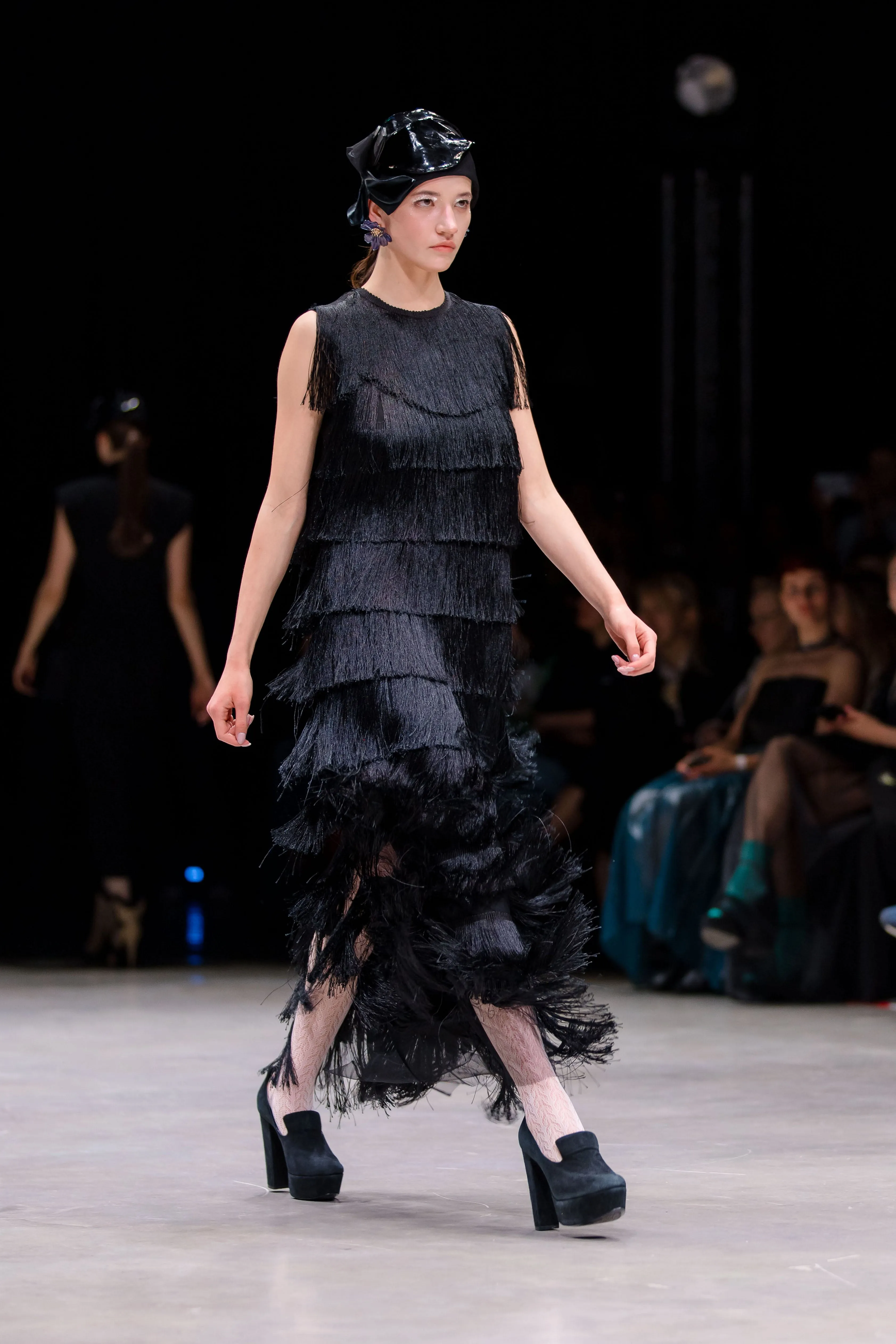 Maxi Fringed Evening Dress Black