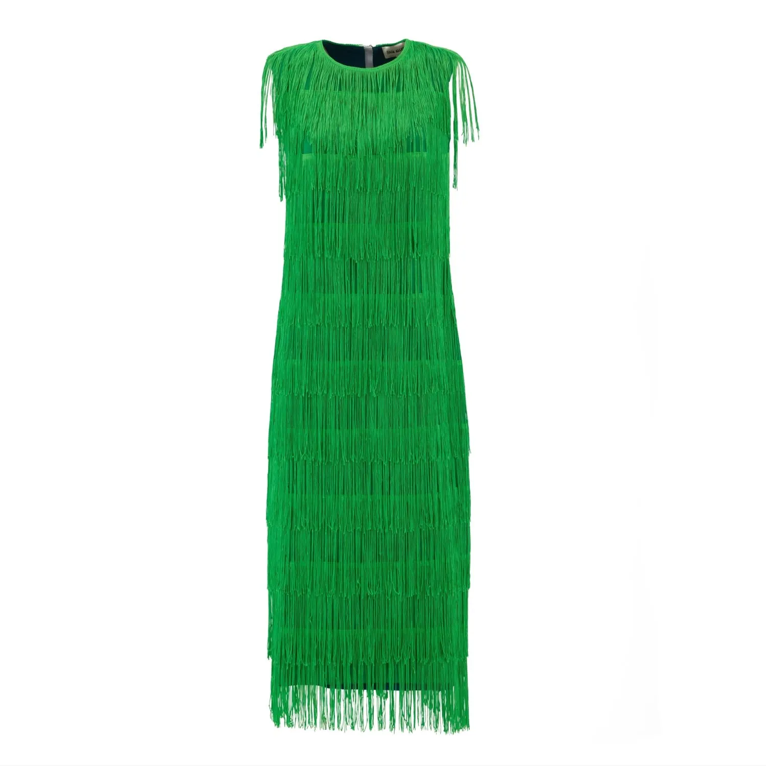 Maxi Fringed Evening Dress Green