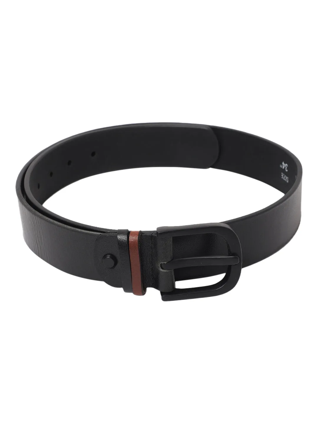 Men's Black Casual Single Side Belt