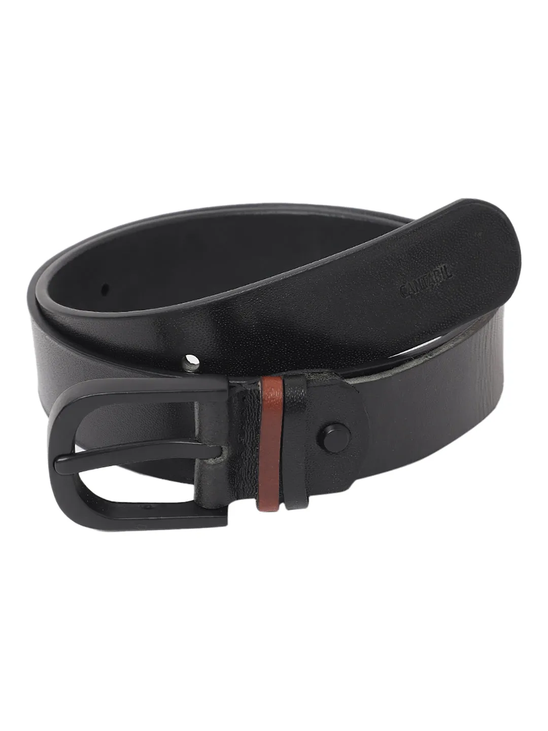 Men's Black Casual Single Side Belt