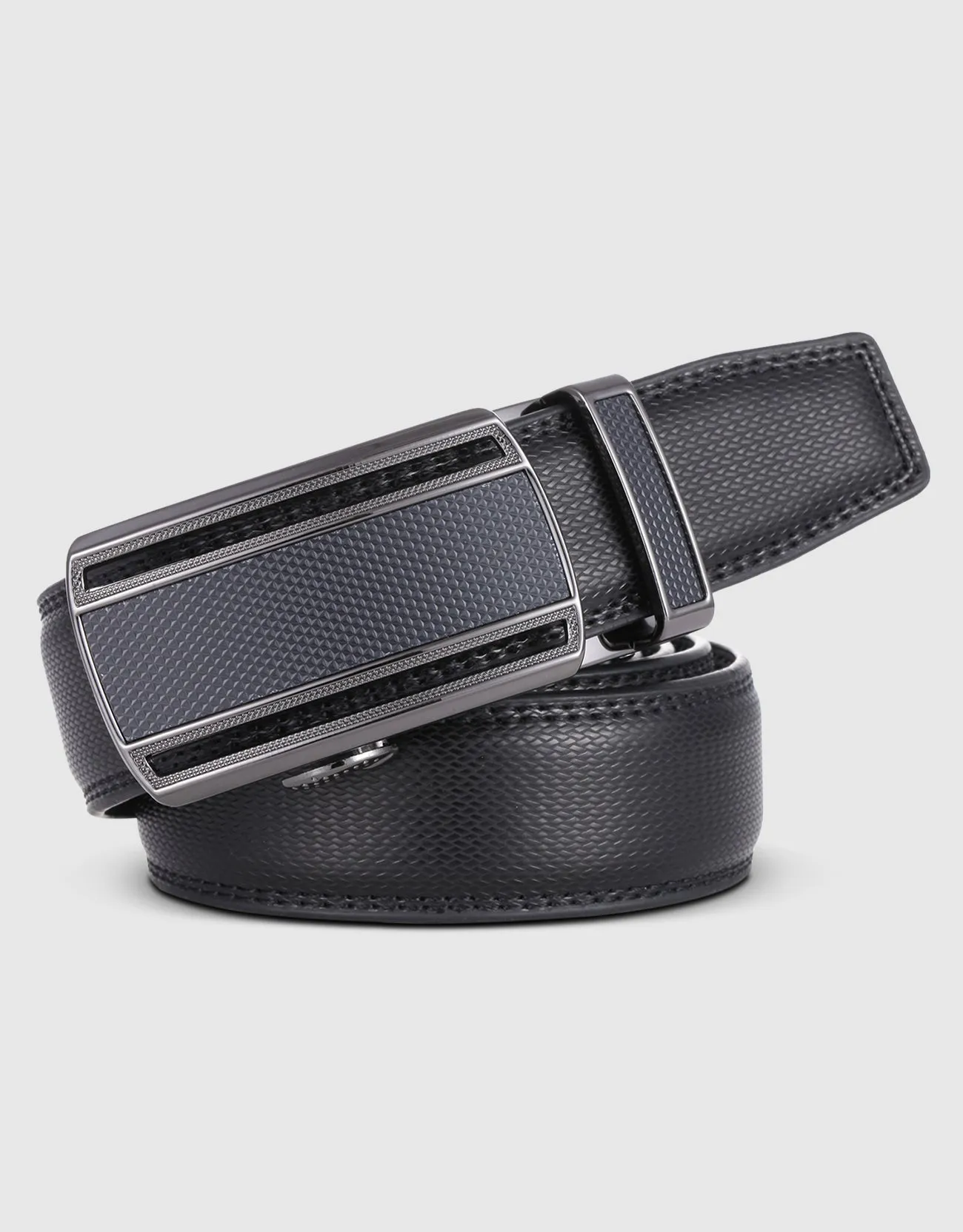 Men's Exquisite Grid Leather Ratchet  Belt