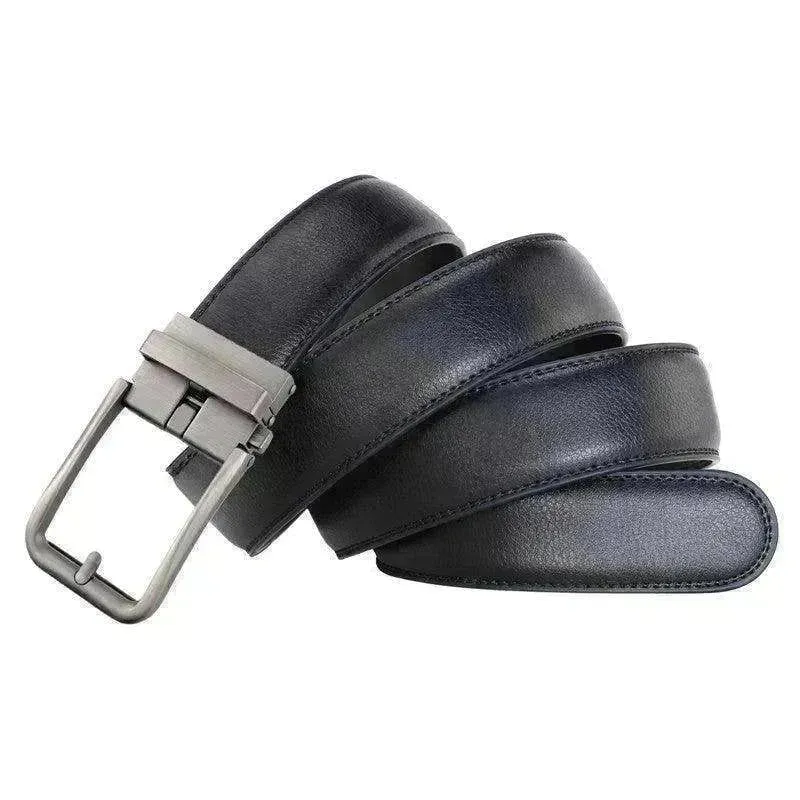 Men's Leather Belt Automatic Buckle Simple Hollow