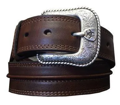 MF Western Ariat Mens  Belt Medium Brown Rowdy Style A1019444