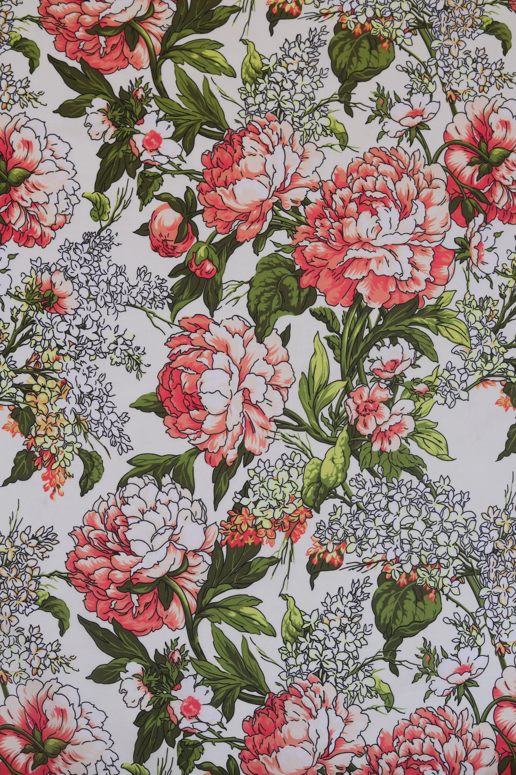 Multicolor Floral Pattern Printed Muslin Fabric