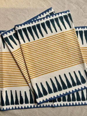 Mustard & Blue Striped Placemats