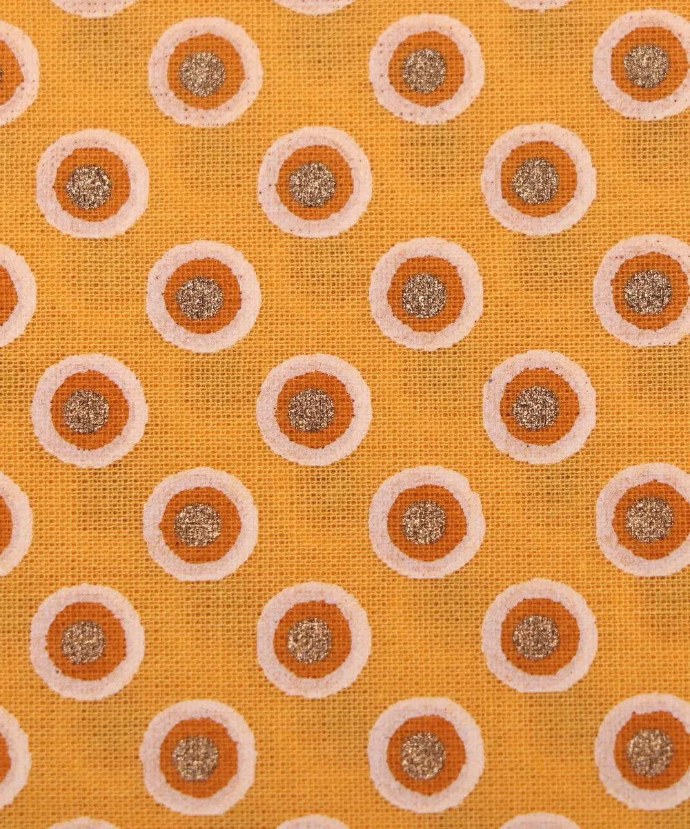 Mustard Colour Printed Cotton Fabric