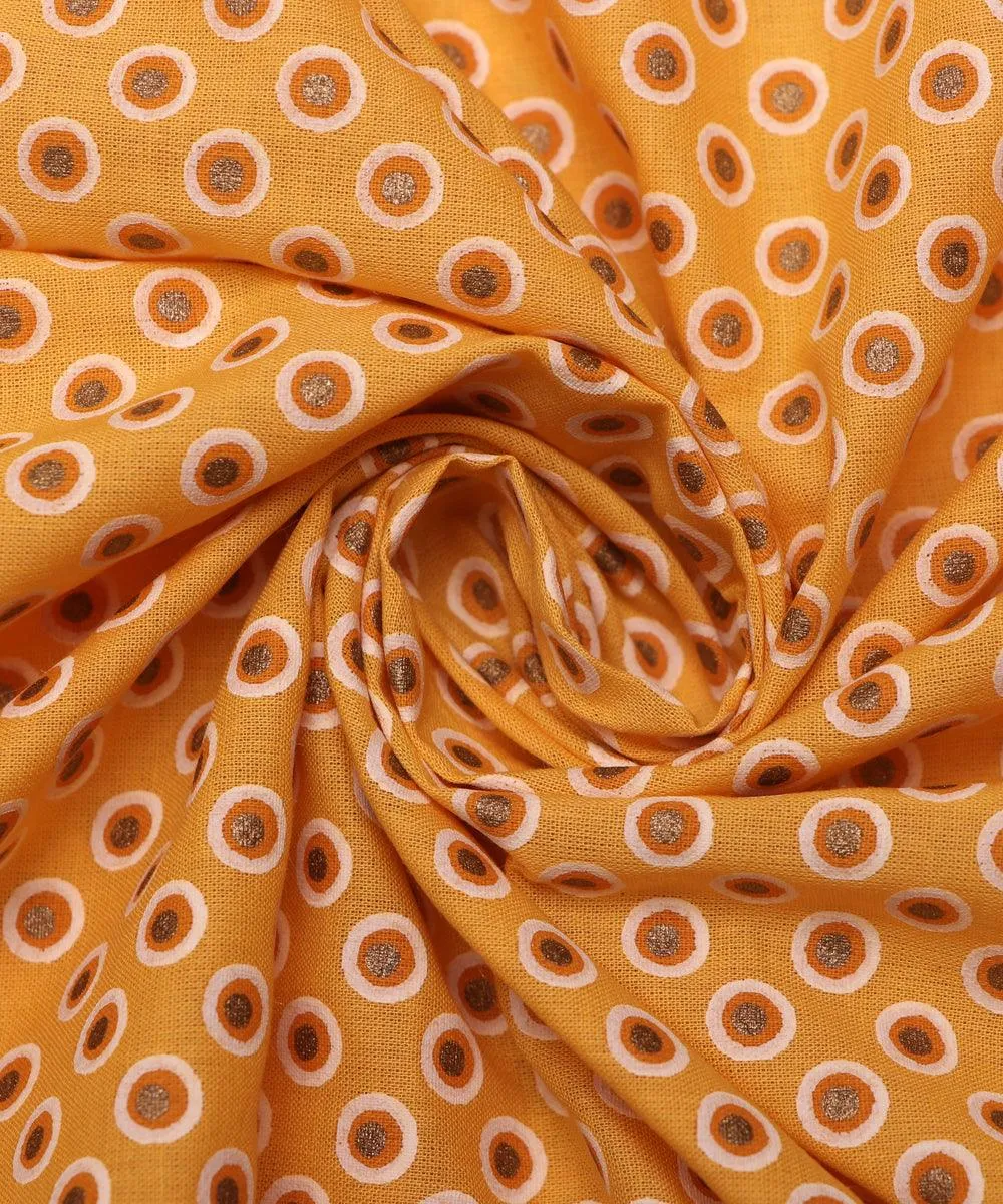 Mustard Colour Printed Cotton Fabric