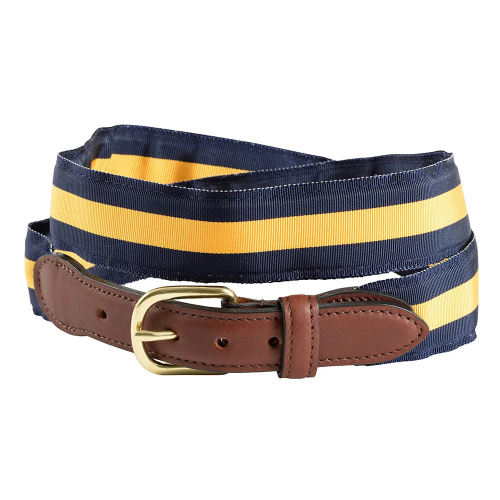 Navy & Maize Yellow Grosgrain Ribbon Children's Belt