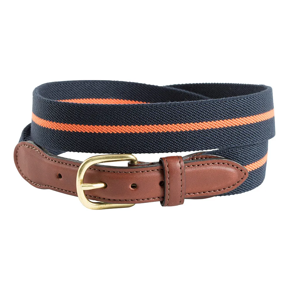 Navy & Orange Belgian Stretch Children's Belt